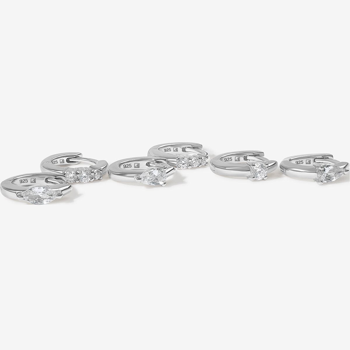 Silver Naked Burton 6-Piece Earring Set | Adorn Luxe | Adornmonde