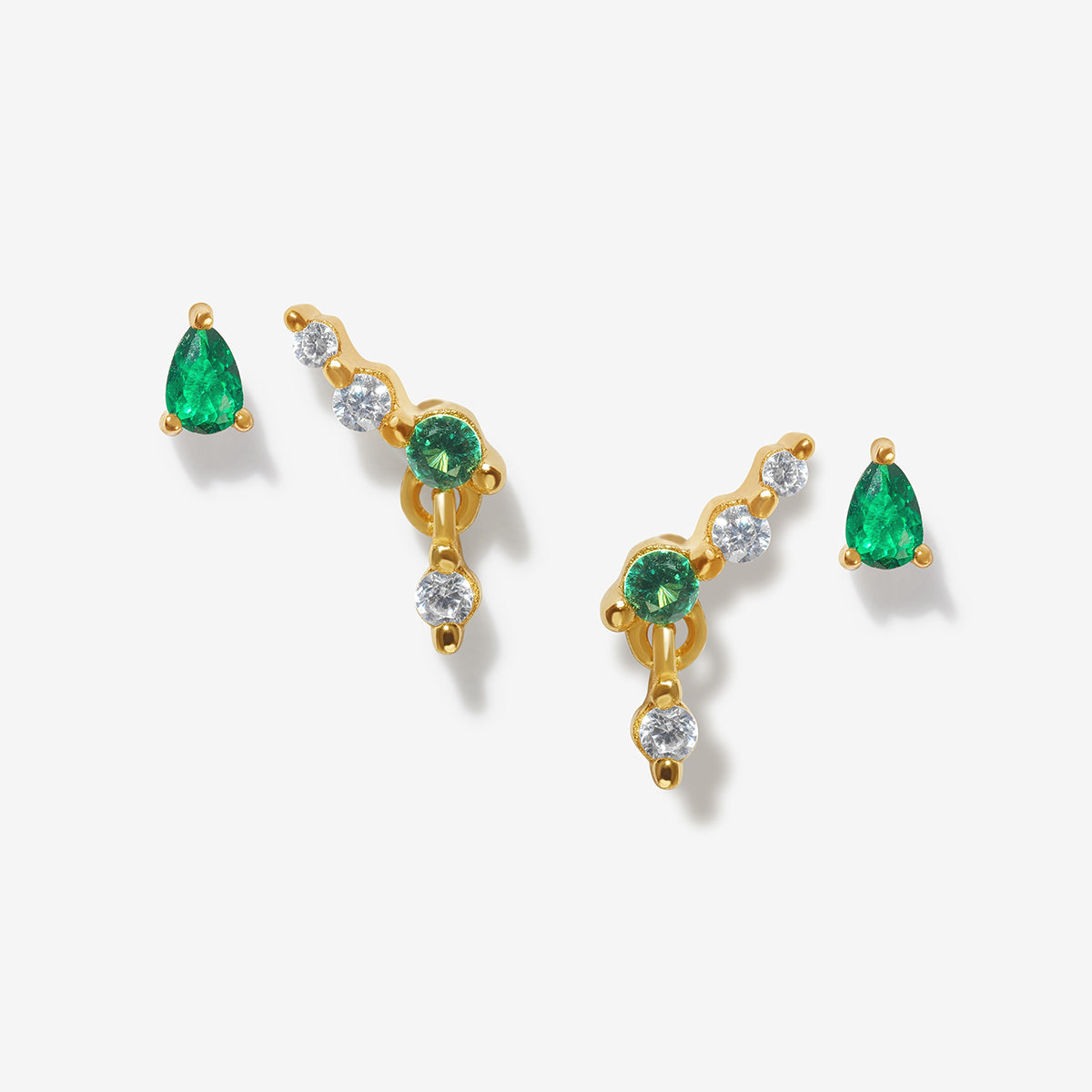 Gold Sams Emerald Earring Set Emerald Bestsellers Adornmonde 7628
