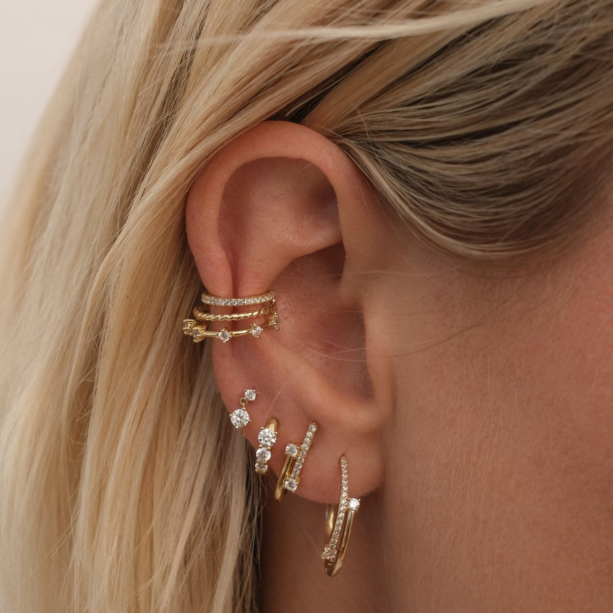 Gold Naked Burton-Piece Earring Set, Adorn Luxe