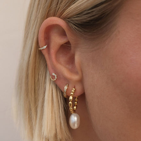 Gold Fortune Pearl Earrings | Adornmonde