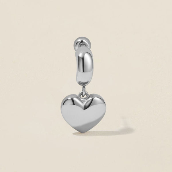 Bug heart charm piercing white gold