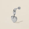 Bug heart charm piercing white gold