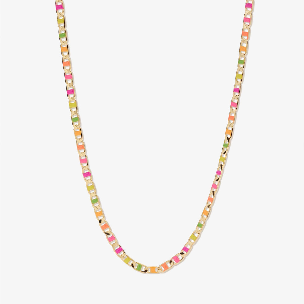 Nauman neon flat chain necklace