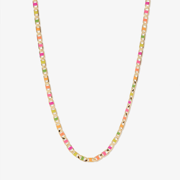 Nauman neon flat chain necklace