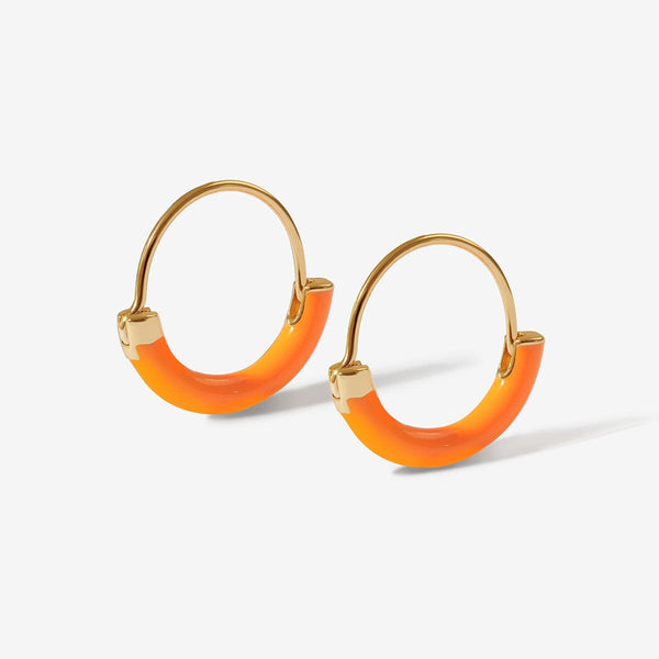 Saz neon orange mini hoops