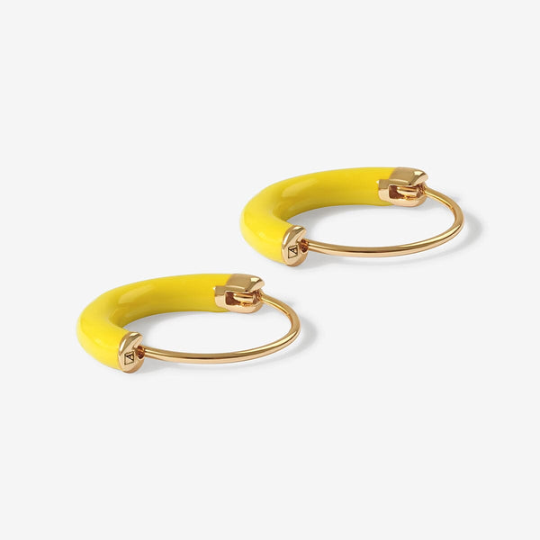 Saz neon yellow mini hoops