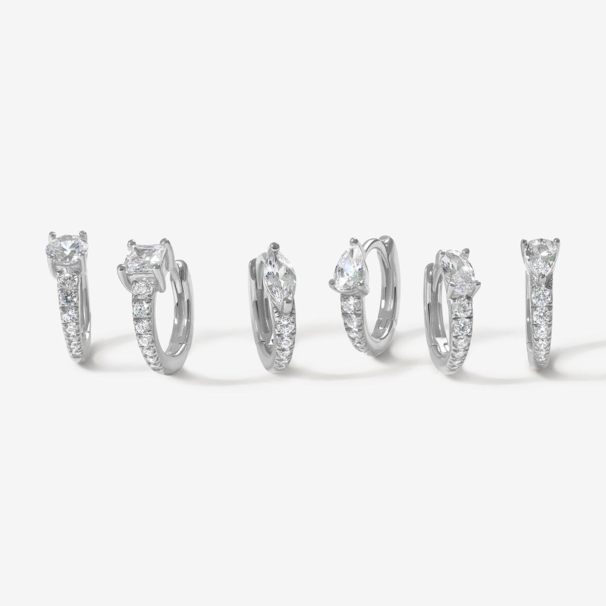 Silver Prince 6-Piece Huggie Earring Set | Adorn Luxe | Adornmonde