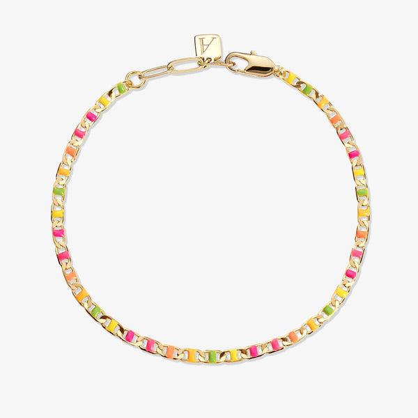 Sonier neon flat chain bracelet