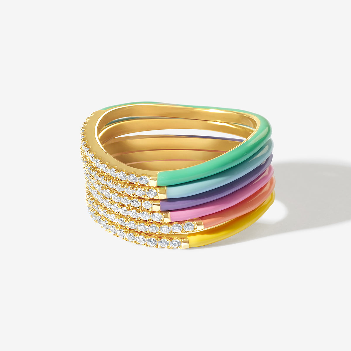 Wavy Ring Set | Colorful Plastic Ring Set | Clear Plastic Rings | Matte Plastic Rings | US Size 6