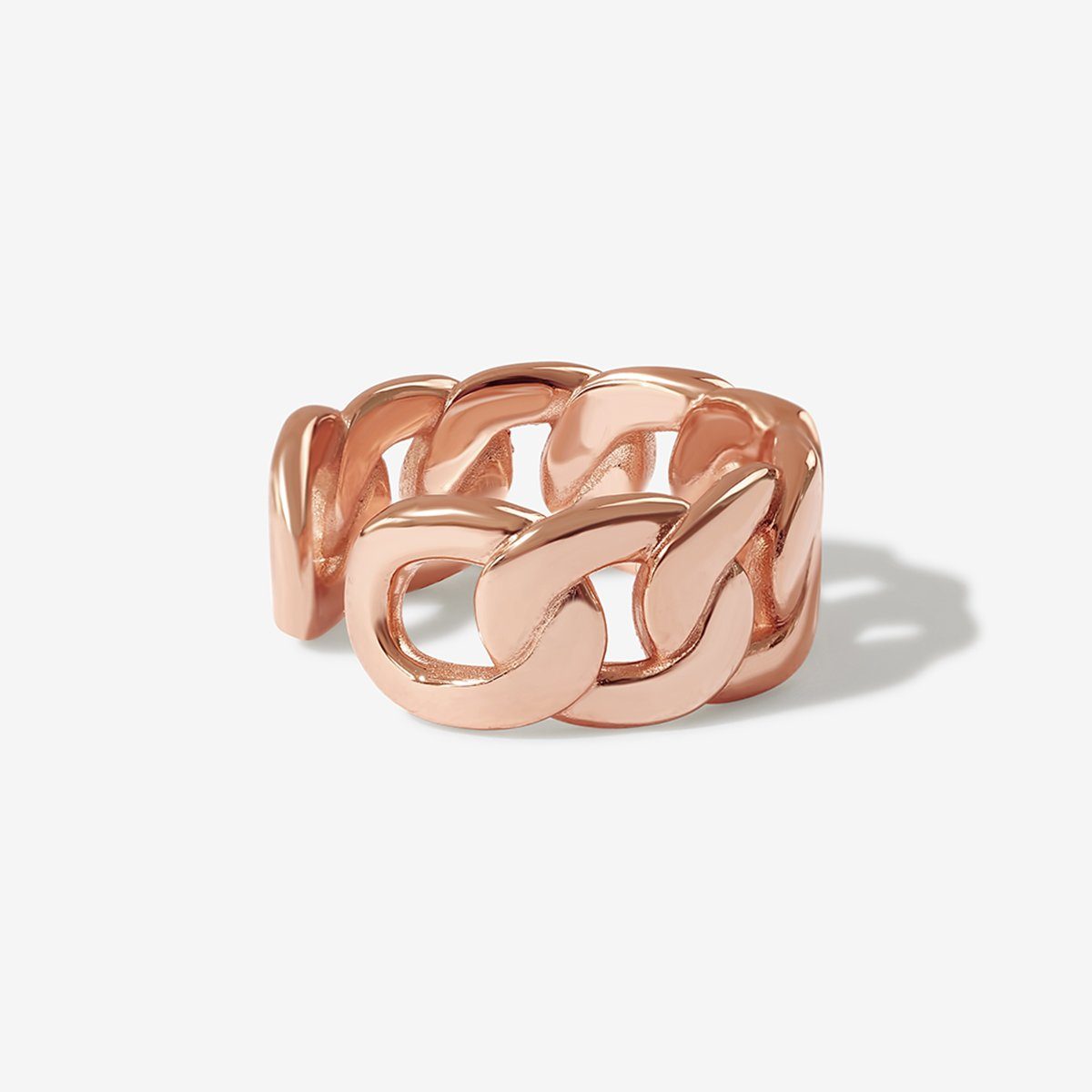 Bowery Curb Chain Ring in 14K Rose Gold 2.4 mm / 5 / Loose